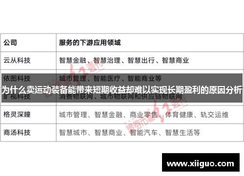 为什么卖运动装备能带来短期收益却难以实现长期盈利的原因分析